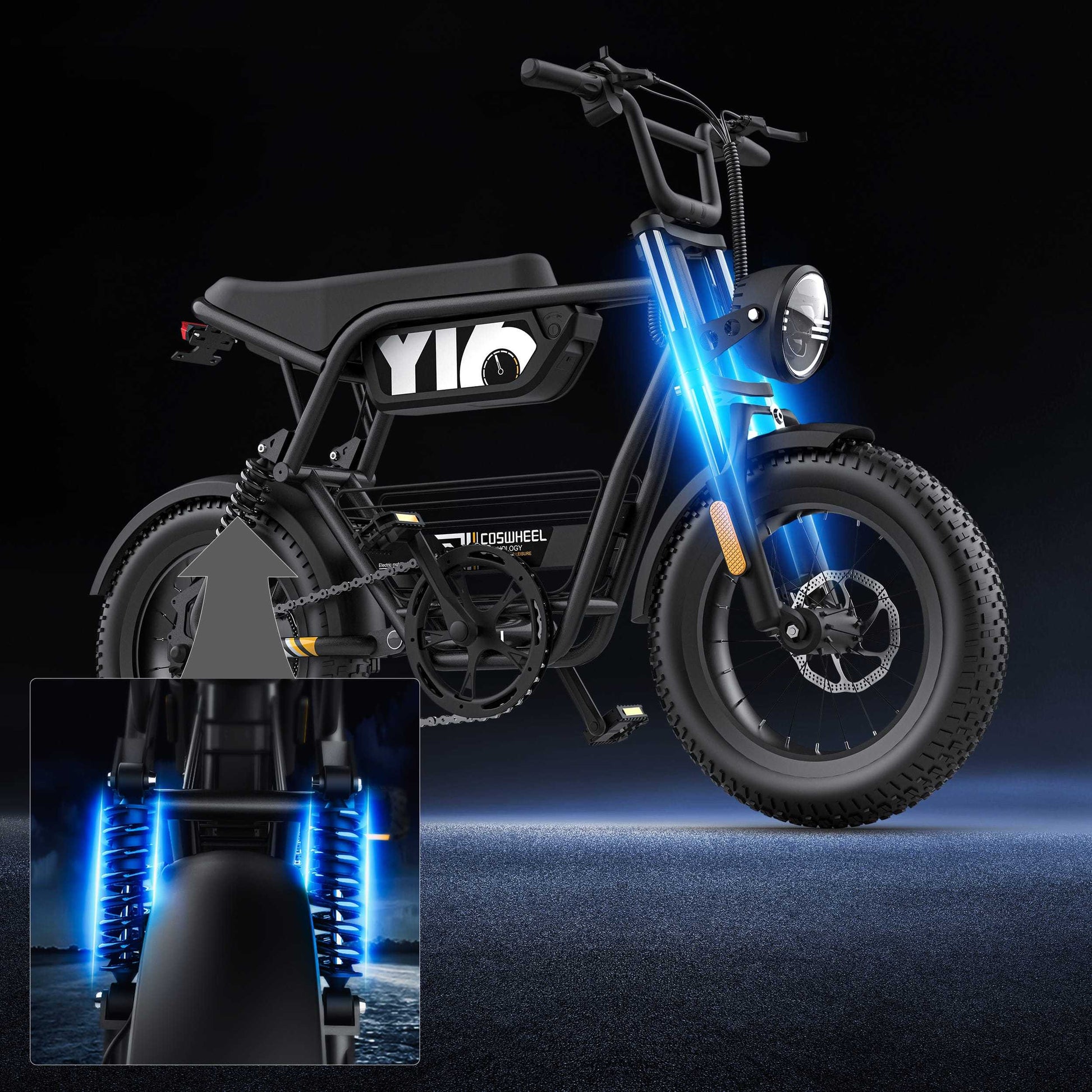 Vélo électrique Fatbike | COSWHEEL Y16 | 750W | V-max 25 km/h | Autonomie 84 km - Urban Bikes