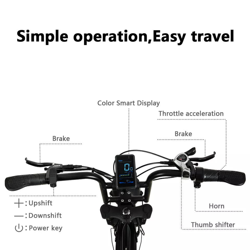 Vélo électrique Fatbike | Atom Ride JY02 | 750 W | V-max 25 km/h | Autonomie 100 km - Urban Bikes