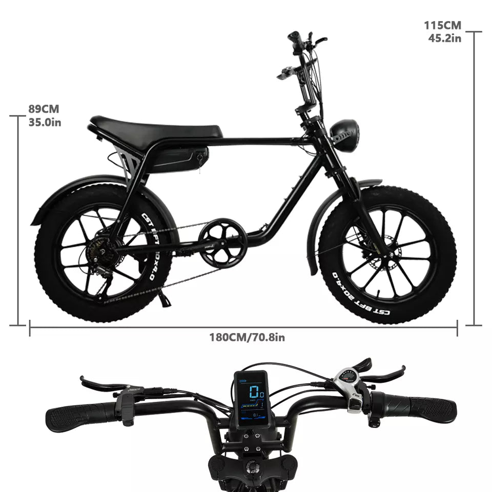 Vélo électrique Fatbike | Atom Ride JY02 | 750 W | V-max 25 km/h | Autonomie 100 km - Urban Bikes