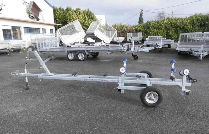 Chariot de mise à l'eau et manutention - remorque cassante - 1 essieu - PTAC : 900Kg – Image 2