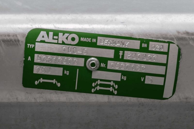 Essieu non freiné AL-KO OPTIMA pour remorque 750kg 1230mm 1610mm 4x100 – Image 5
