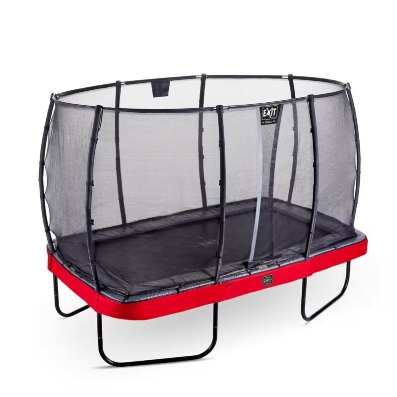Trampoline EXIT Elegant Premium 214x366cm avec filet de sécurité Deluxe - rouge – Image 2