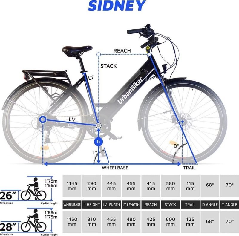 Urbanbiker Sidney VAE de ville 100km Autonomie – Image 6