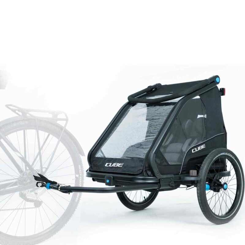 CUBE Double CMPT Kinder Remorque Vélo Enfants - noir – Image 4