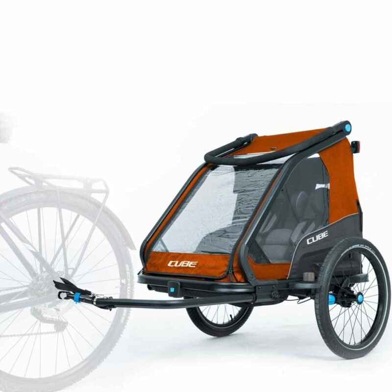 CUBE Double CMPT Kinder Remorque Vélo Enfants - X Actionteam - grey´n´orange – Image 3