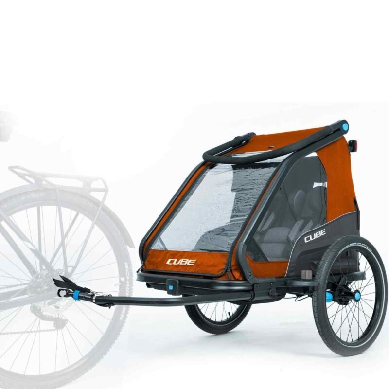 CUBE Double CMPT Kinder Remorque Vélo Enfants - X Actionteam - grey´n´orange – Image 4